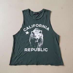 Brandy Melville Dark Green California Bear Tank